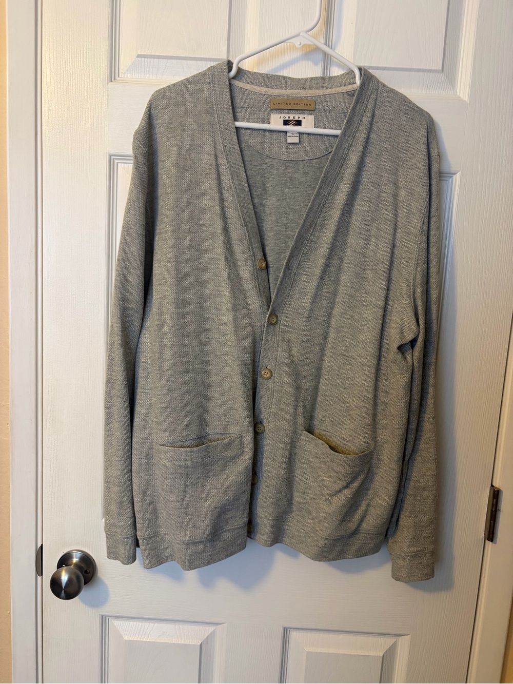 Joseph Abboud Light Gray V-Neck Cardigan